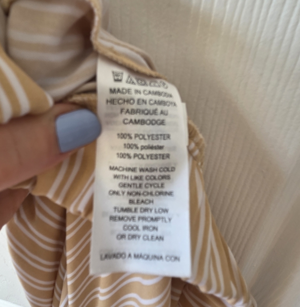 Michael Kors PJ Pants Size Large Stripes Tan NWT $110 - Picture 3 of 8